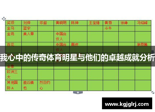我心中的传奇体育明星与他们的卓越成就分析